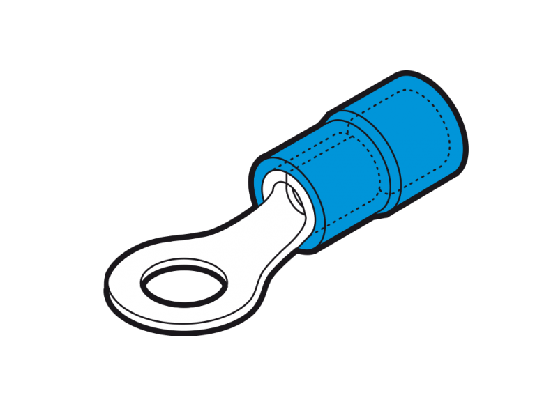 Photo Cosse pr�isol�e ronde bleue (1,5 � 2,5 mm�) - Diametre  10 mm | Ref : BFM10