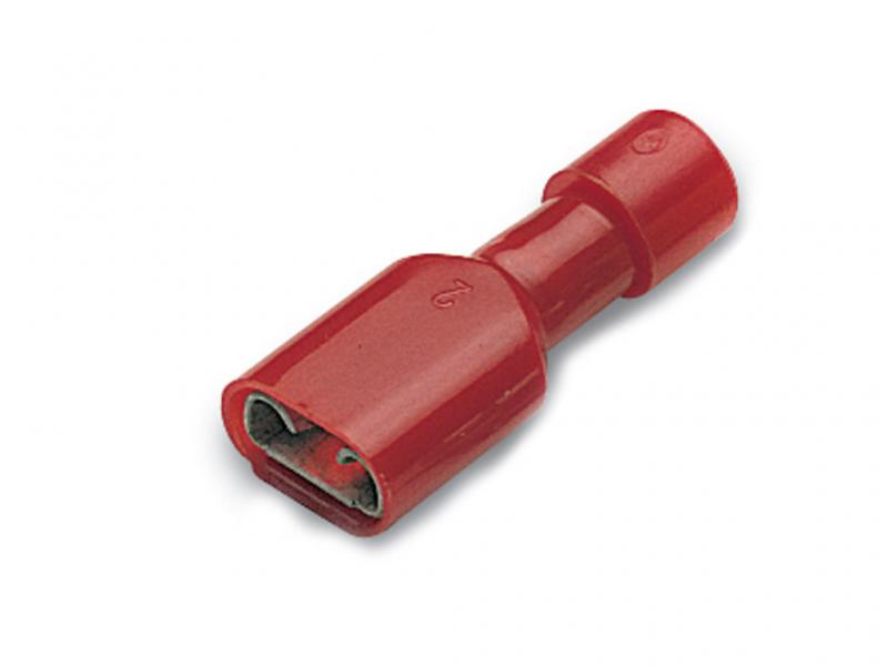 Photo Clip compltement isol femelle rouge rouge (0,25  1,5 mm) - 6,3 x 0,8 mm | Ref : RFF608P