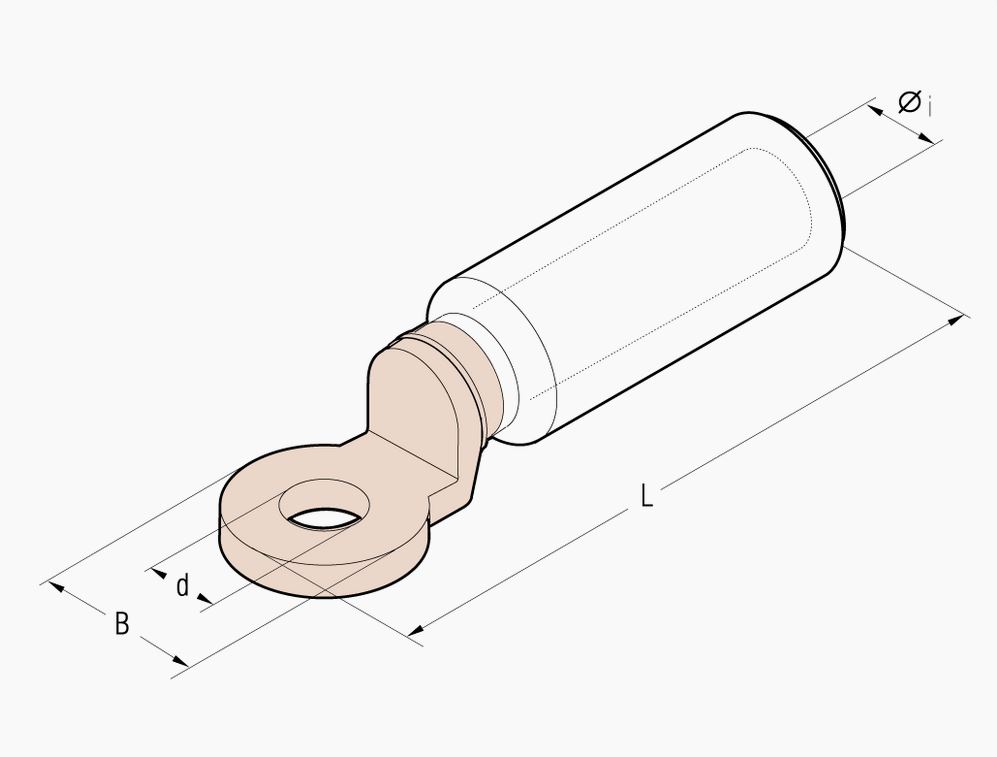 Vignette 3 produit Ref : CAA120M12 | Cosse alu-cuivre 120 mm - Diametre 12 mm  fut long (poinonnage)