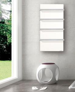 VALDEROMA Sche-serviettes barre inox touch vertical 50x100cm 800w blanc cachemire BC08BLT
