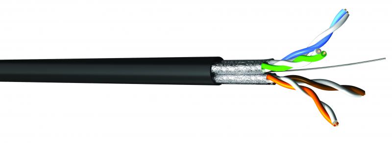 Photo Cble CAT6A U-FTP 1x4P - 525MHz LSZH Dca - Intrieur Extrieur - Touret de 500m | Ref : 5254SHINOUT