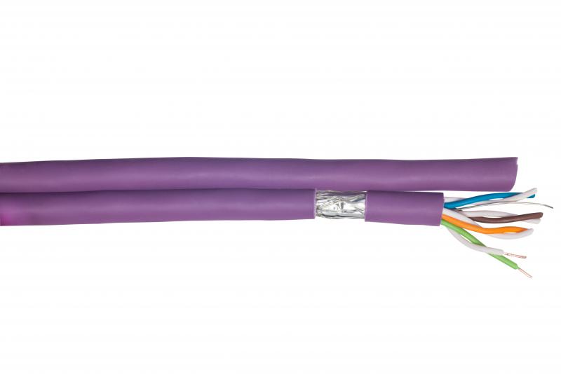 Photo Cble CAT7 S-FTP 2x4P 600MHz LSZH Dca - Touret de 500m | Ref : 60085SHEV