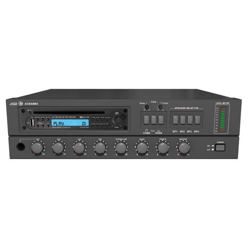 Photo Amplificateur mlangeur 60W 4 zones + Lecteur CD - USB - MP3 - TUNER AM-FM intgr | Ref : ACBAM60CD