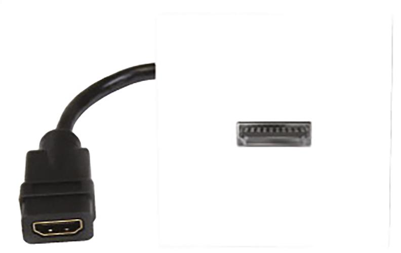 Photo Plastron 45 x 45 HDMI raccord avec cordon femelle | Ref : AMHDMI2020