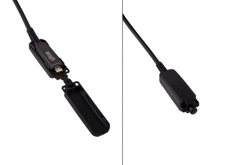 Photo Cordon optique HDMI 2.0 de 20m. mle -mle.Connecteurs  dtachables pour passages en gaine  . | Ref : CHDMIOPT20