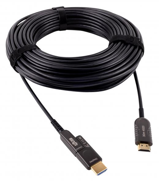 Photo Cordon optique HDMI 2.0 de 30m. mle -mle.Connecteurs  dtachables pour passages en gaine  . | Ref : CHDMIOPT30