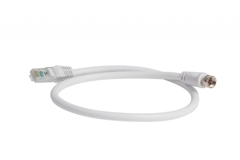 Photo Cordon Balun TV RJ45 vers Fiche F 40cm | Ref : CORDBALRJF040