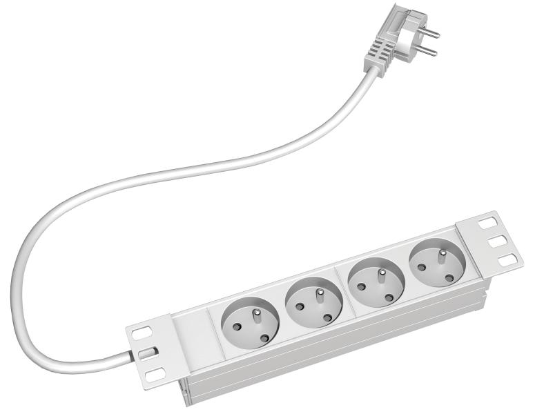 Photo bo�tier d�alimentation aluminium 10" pour 4 prises - 1U | Ref : DC104PC      