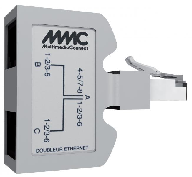 Photo Doubleur RJ45 blind Mle - Femelle - Fixe | Ref : DEFF