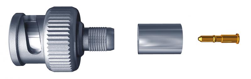 Photo BNC m�le � sertir pour c�ble type RG58 - 50 ohms | Ref : DMS50