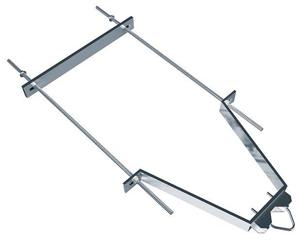 Photo Fixation murale avec tiges filetes + contre plaques - Par paire - Acier galvanis - Dport 220mm | Ref : F0512021