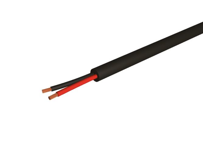 Photo Cble Haut Parleur extra - souple 2 x 1.50 mm - Gaine PVC noire - Bobine de 100m | Ref : FHP2151