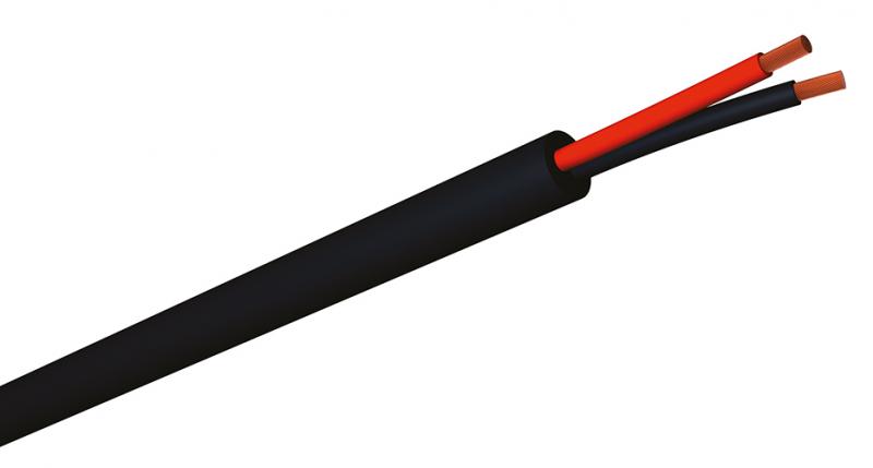 Photo Câble Haut Parleur extra - souple 2 x 2.50 mm² - Gaine PVC noire - Bobine de 100m | Ref : FHP2251