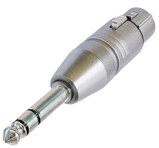 Photo Adaptateur XLR m�le - Jack m�le St�r�o 6.35 mm - Corps m�tal - NEUTRIK | Ref : NA3FP