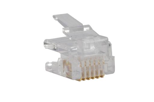 Photo Plug RJ12 6 positions 6 contacts non blindé - Boite de 100 | Ref : RJP66