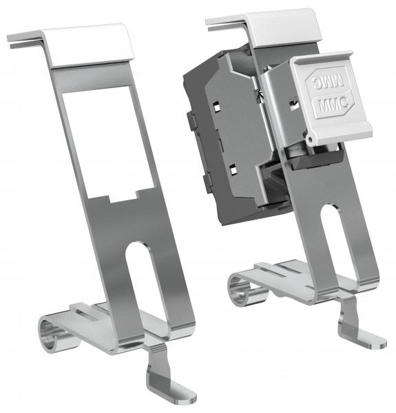 Photo Support RAIL DIN pour connecteur RJ45 au format keystone | Ref : SUPRJ45DIN