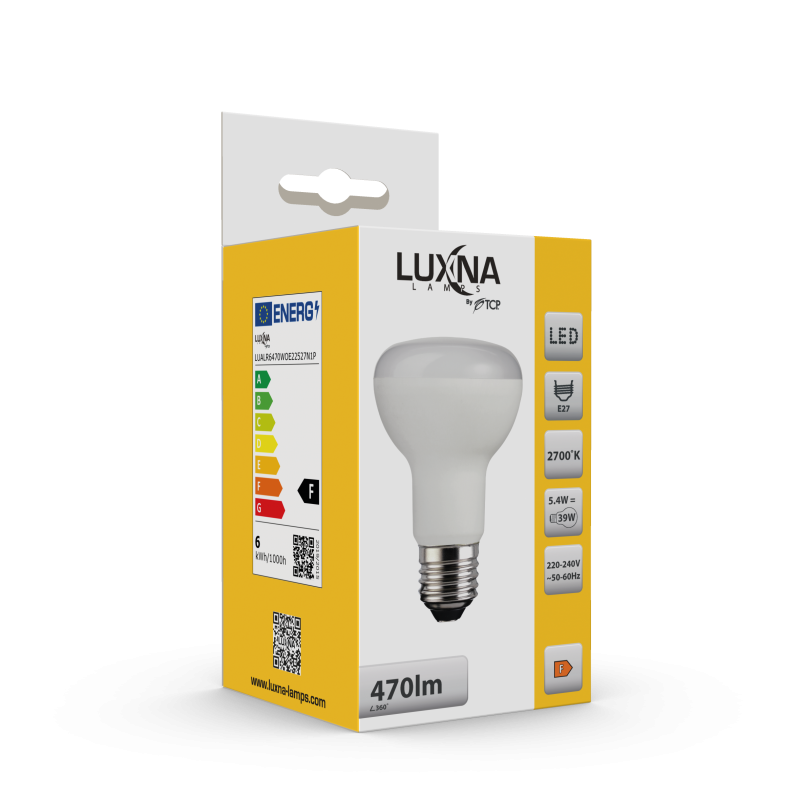 Photo LPE LED 5.4W R63 E27 470LM 2700K | Ref : L5E27R6327K