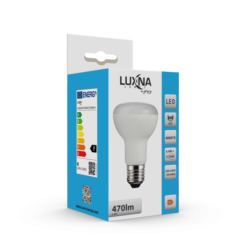 Photo LPE LED 5.4W R63 E27 470LM 4000K | Ref : L5E27R634K