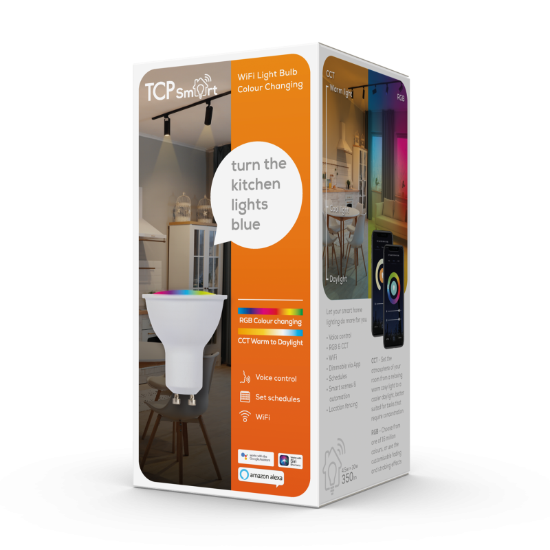 Photo LAMPE LED SMART WIFI GU10 RGB CCT DIM 4. | Ref : SWLGU10