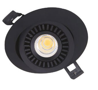 Photo SPOT ENCASTRABLE ORIENTABLE 360 ELLIPSE NOIR 7W DIM T | Ref : LX7SONCCT