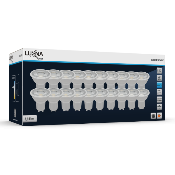 Photo BOITE 20 LPE LED GU10 4.9W 345LM 4000K | Ref : E20LGU105W4K