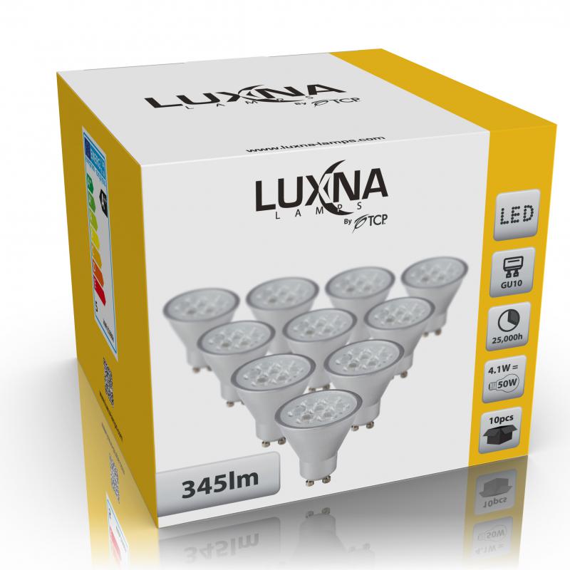 Photo PACK 10 LED 4.1W GU10 345LM 3000K SILVER | Ref : BL4GU3KS