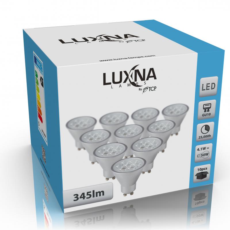 Photo PACK 10 LED 4.1W GU10 345LM 4000K SILVER | Ref : BL4GU4KS