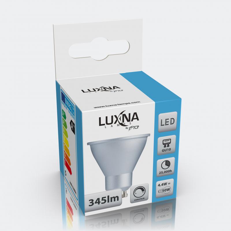 Ideal LUX Lampadina LED GU10 5W – Luce Calda 3000K, 400 Lumen, Accensione Istantanea
