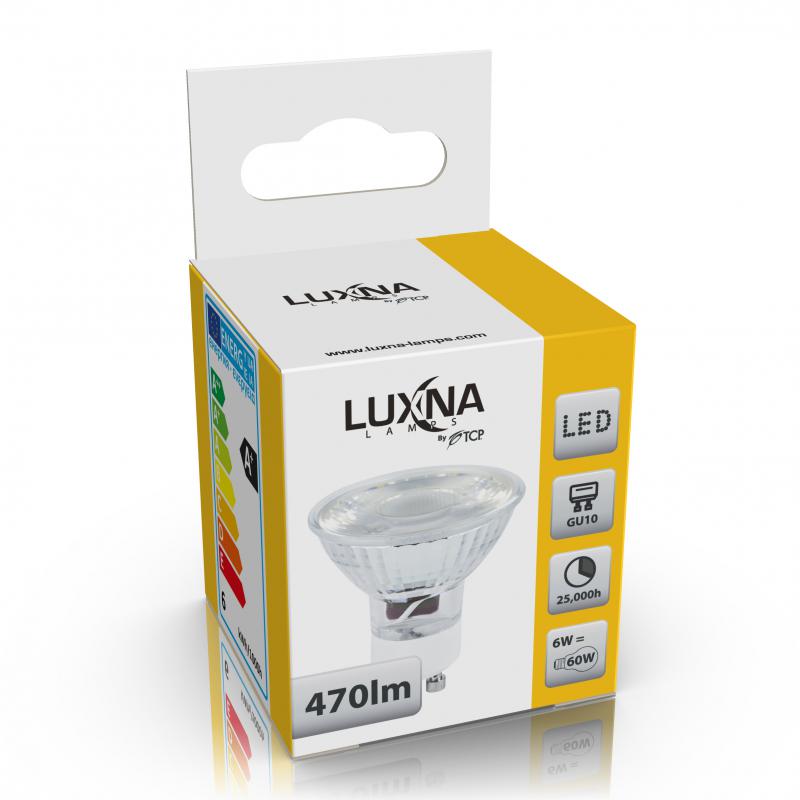 Photo LAMPE LED 6W GU10 470LM 3000K GLASS | Ref : L6GU3KG