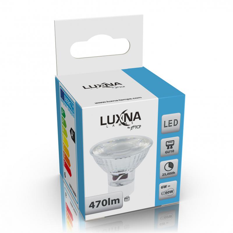 Photo LAMPE LED 6W GU10 470LM 4000K GLASS | Ref : L6GU4KG