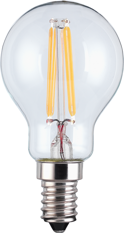 Photo LAMPE LED FILAMENT 4W SPHERIQUE E14 470LM | Ref : LF4E14SP4K