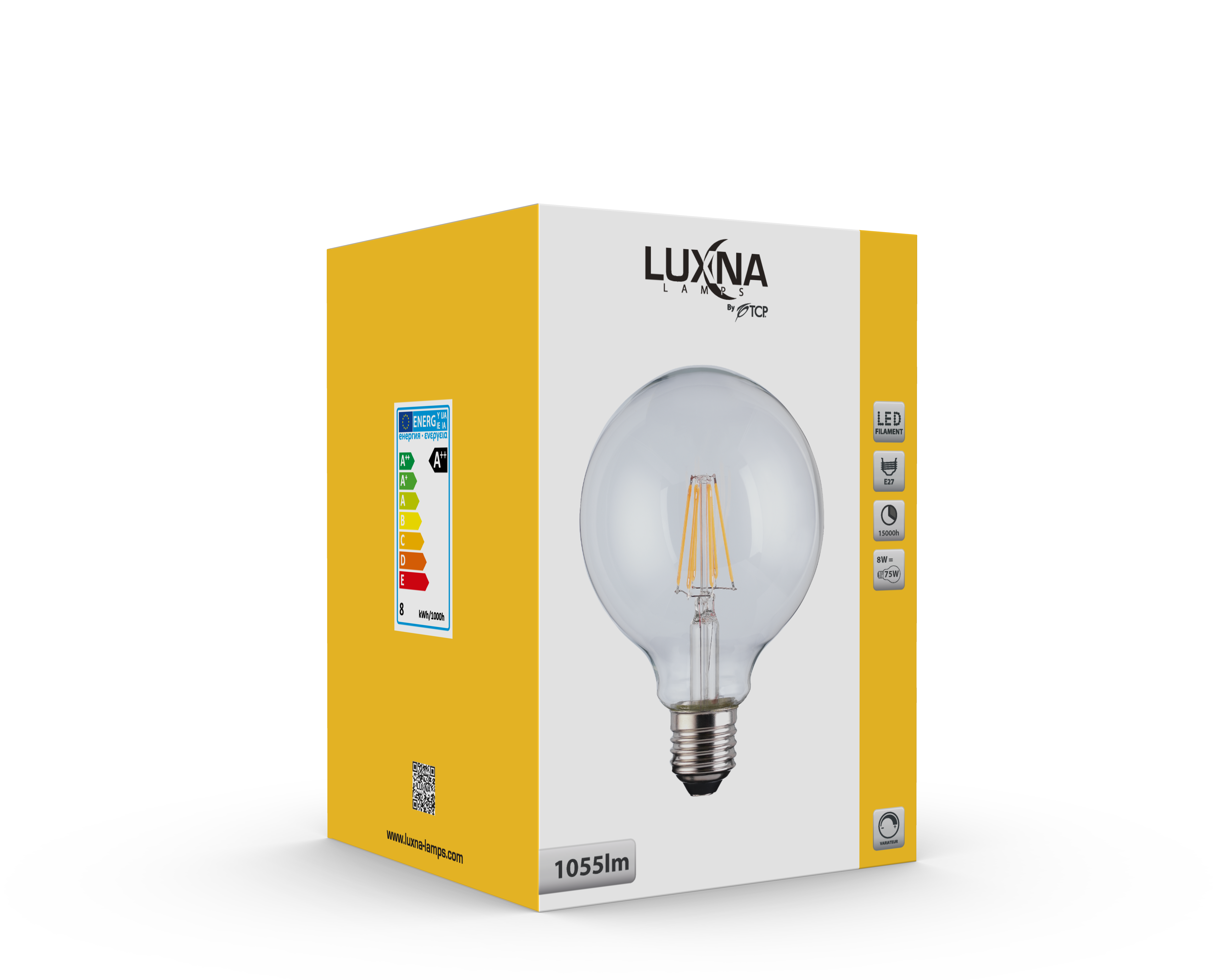Photo LPE LED FILAMENT 8W GLOBE G125 E27 1055L | Ref : LF8E27G12527KD