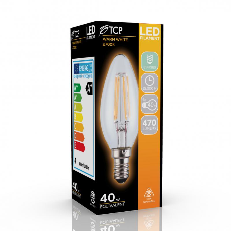 Vignette 2 produit LAMPE LED 4W E14 FILAMENT FLAMME C35 470LM | Ref : LF4E14FL27KD