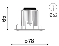Vignette 3 produit Ref : LXA06001 | Kit encastr fixe led 3k 7w blanc