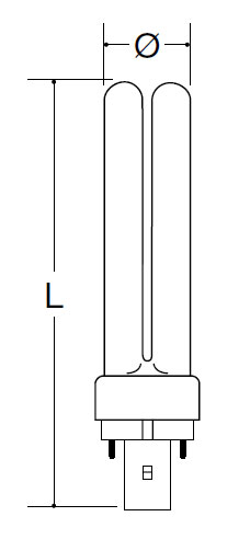 Vignette 3 produit Ref : 1522-0008 | LAMPE FLC PLC G24D2 18W 3000K