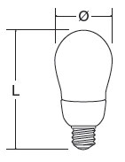 Vignette 3 produit Ref : EDT2GL13ES/40 | Lampe fluo compacte MINI GLS T2 13W - E27 840 8000h