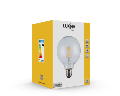 LUXNA LIGHTING Lpe led filament 8w globe g125 e27 1055l LF8E27G12527KD