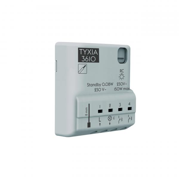 Vignette 2 produit Tyxia 3610 | Récepteur micromodule filaire éclairage 1 voie ON/OFF - Sans neutre | Ref : 6351427