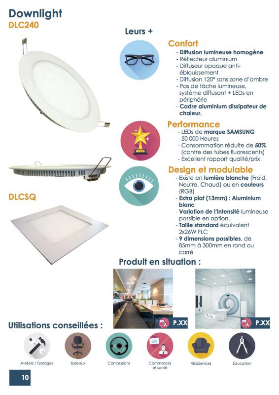 Vignette 2 produit Downlight LED 240mm 20W Blanc neutre | Ref : DLC240-20BN