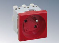 Photo Prise de courant 2P+T Franco-belge K45 connexion rapide + dtrompeur - Rouge | Ref : KS22/6