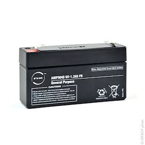 Photo Batterie plomb AGM NX 1.2-6 General Purpose FR 6V 1.2Ah F4.8 | Ref : AMP9049