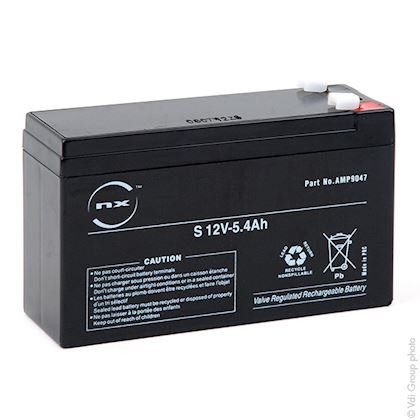 Photo Batterie plomb AGM NX 5.4-12 General Purpose 12V 5.4Ah F4.8 | Ref : AMP9047