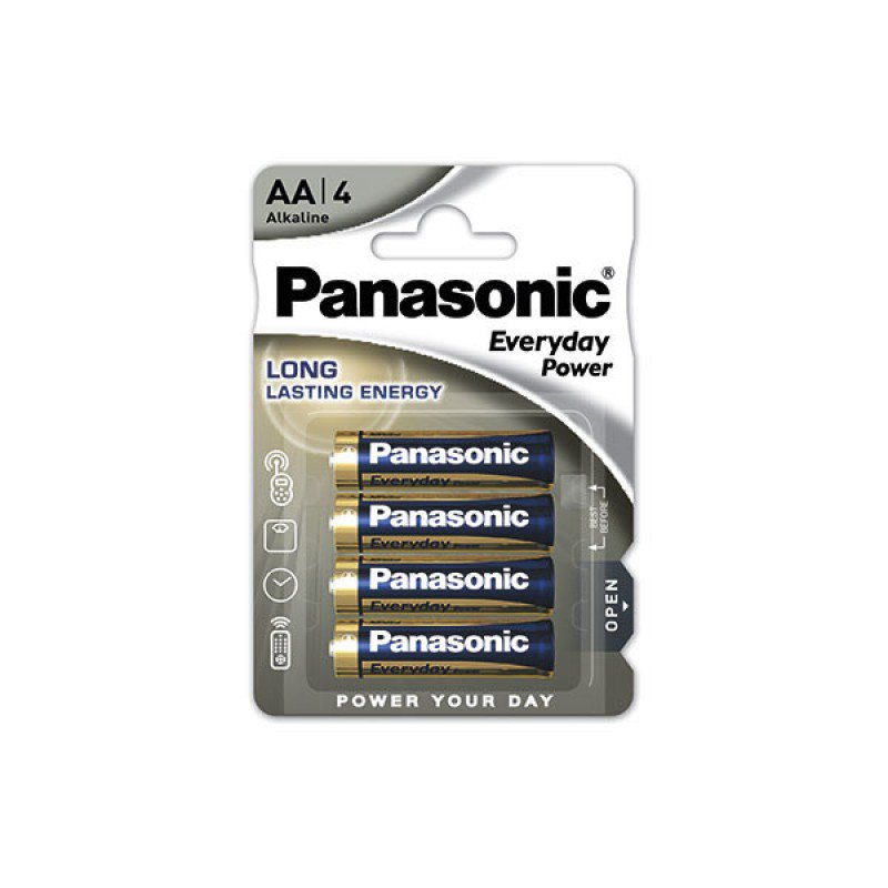 Photo Pile alcaline blister x4 Panasonic Everyday Power LR6 - AA 1.5V 3.4Ah | Ref : PCA6435