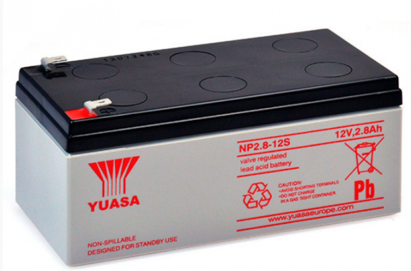 Photo Batterie plomb AGM YUASA NP2.8-12 12V 2.8Ah F4.8 | Ref : AMP9213
