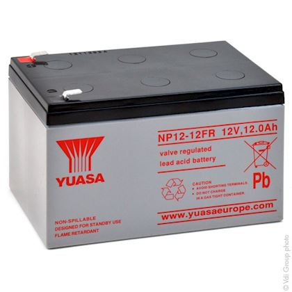 Photo Batterie plomb AGM YUASA NP12-12FR 12V 12Ah F6.35 | Ref : AMP9231