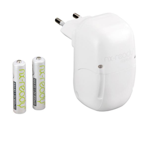 Photo Chargeur piles rapide pour 2AA ou 2AAA NX "CAPSULE" + 2AA NX READY | Ref : CEH9010