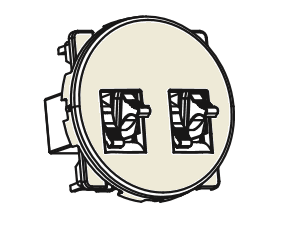 Photo COMETE Prise Double HP TITANE  | Ref : 61575