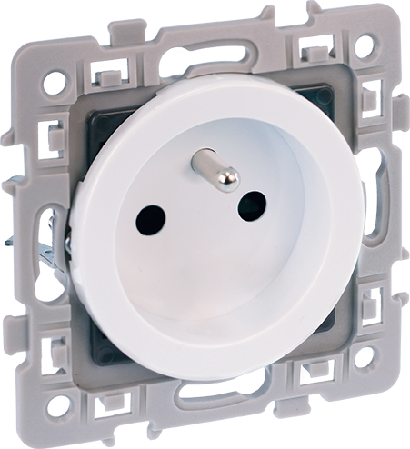 Photo SQUARE Prise 2P+T spciale rnovation . griffes blanc | Ref : 60257