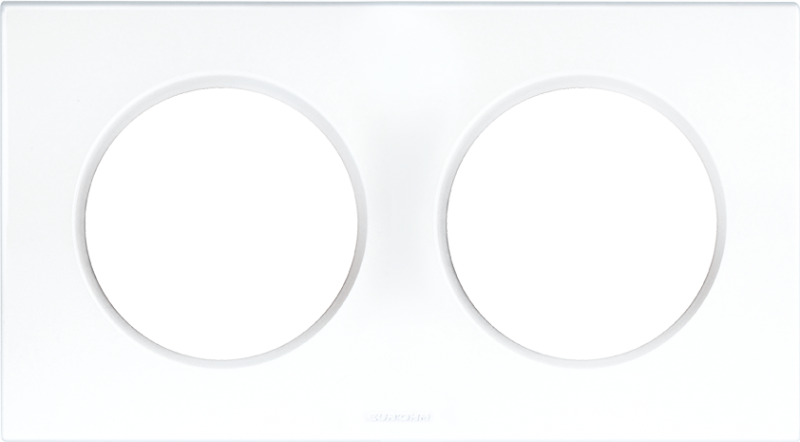 Photo SQUARE Plaque d\'habillage blanc 2 postes entraxe 71mm | Ref : 60297