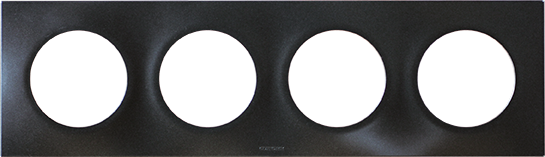 Photo Square Plaque quadruple anthracite Entraxe : 71 mm | Ref : 60399